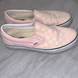 Light pink checkered vans